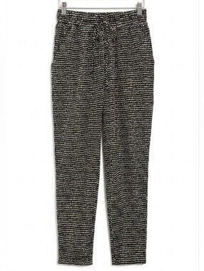 Forever 21 Spotted High Waist Tapered Pants Drawstring Womens Size XS
